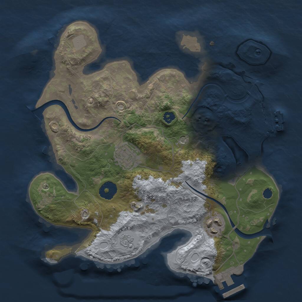 Rust Map: Procedural Map, Size: 2600, Seed: 1241241525, 7 Monuments