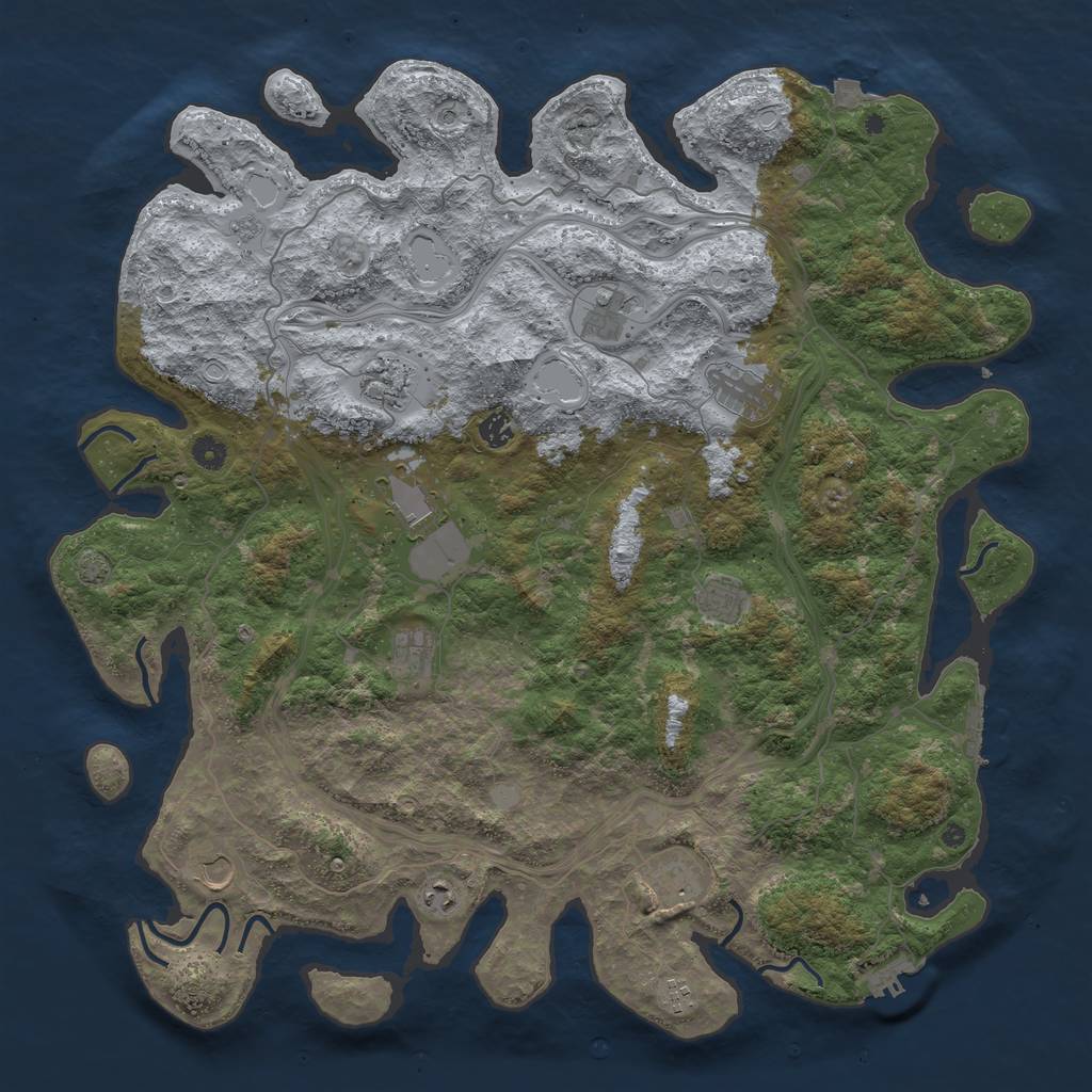 Rust Map: Procedural Map, Size: 4800, Seed: 409107509, 19 Monuments