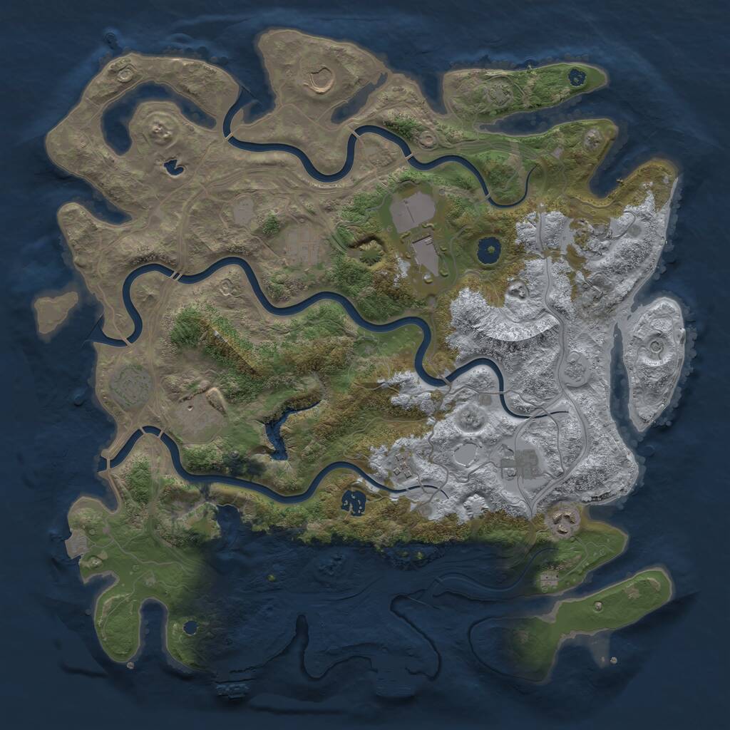 Rust Map: Procedural Map, Size: 4250, Seed: 1871152598, 16 Monuments