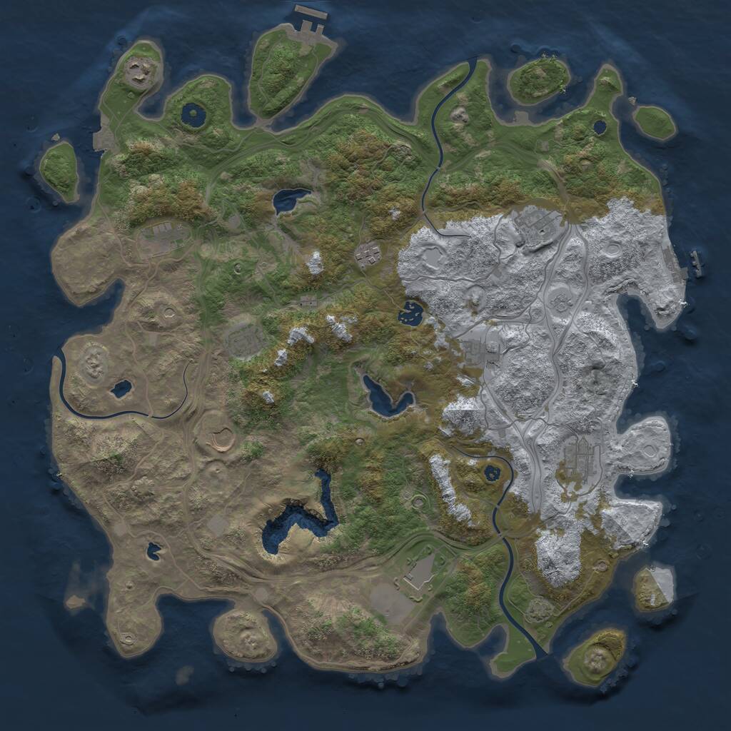 Rust Map: Procedural Map, Size: 4500, Seed: 6953295, 16 Monuments