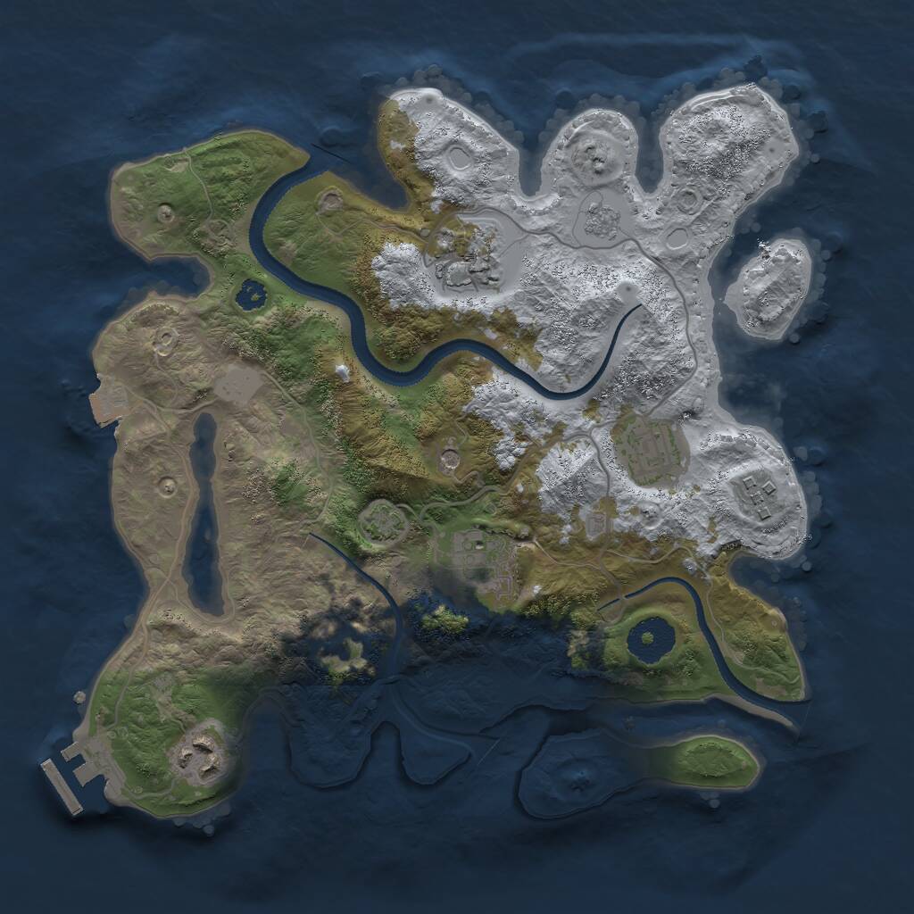 Rust Map: Procedural Map, Size: 3000, Seed: 8232023, 10 Monuments