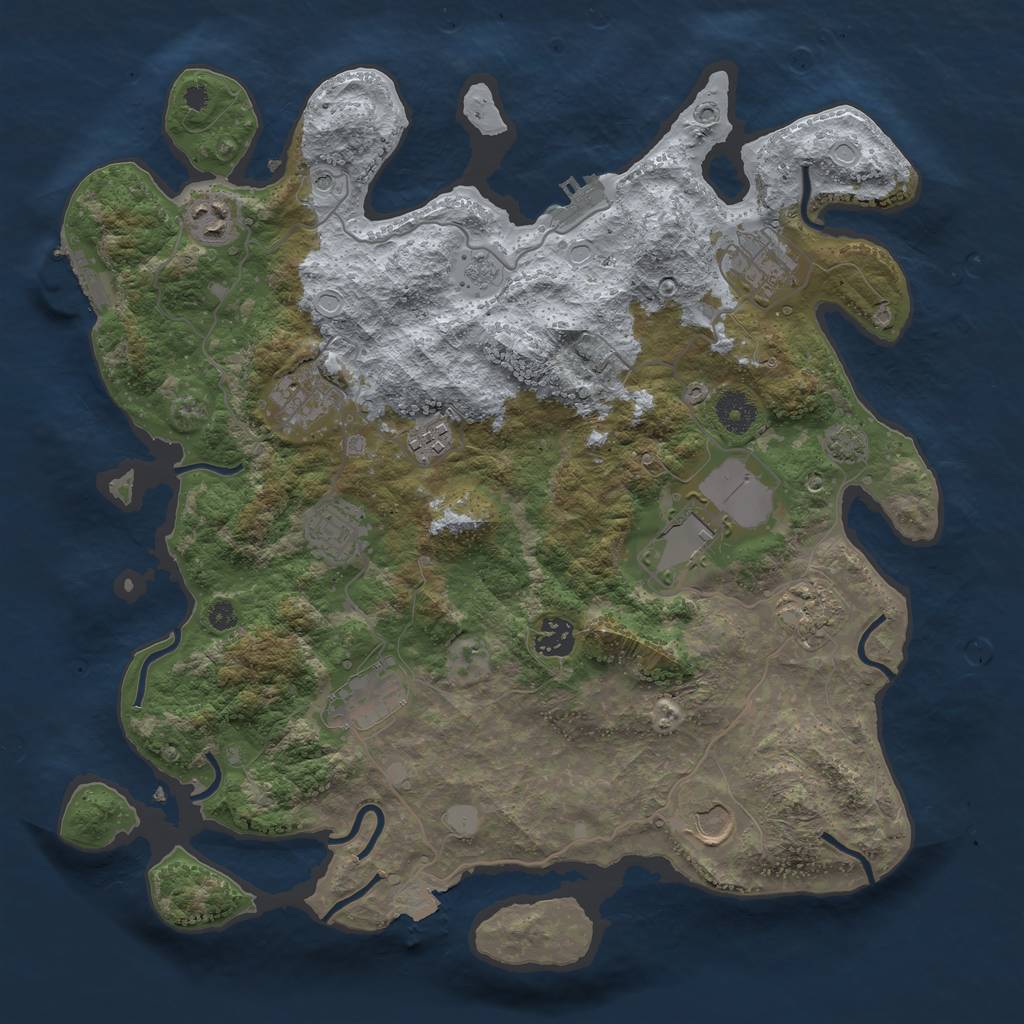 Rust Map: Procedural Map, Size: 3750, Seed: 18707806, 18 Monuments