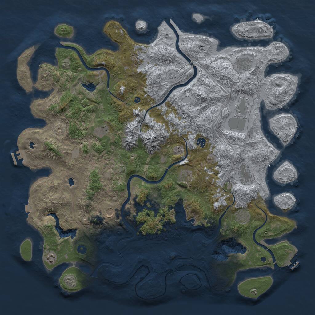 Rust Map: Procedural Map, Size: 5000, Seed: 13892, 17 Monuments