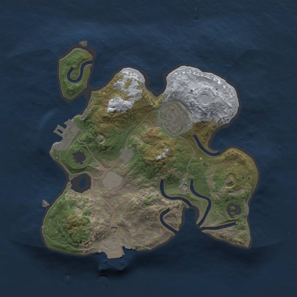 Rust Map: Procedural Map, Size: 2001, Seed: 1221, 5 Monuments