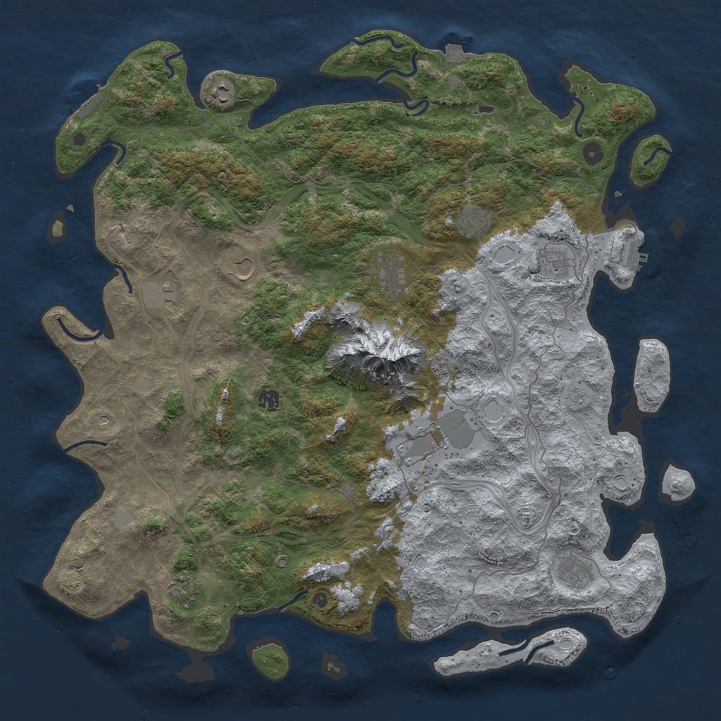 Rust Map: Procedural Map, Size: 5000, Seed: 1248742273, 19 Monuments