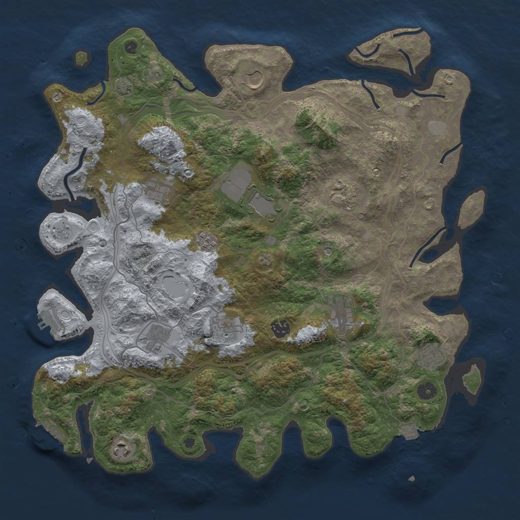 Rust Map: Procedural Map, Size: 4250, Seed: 859303894, 19 Monuments