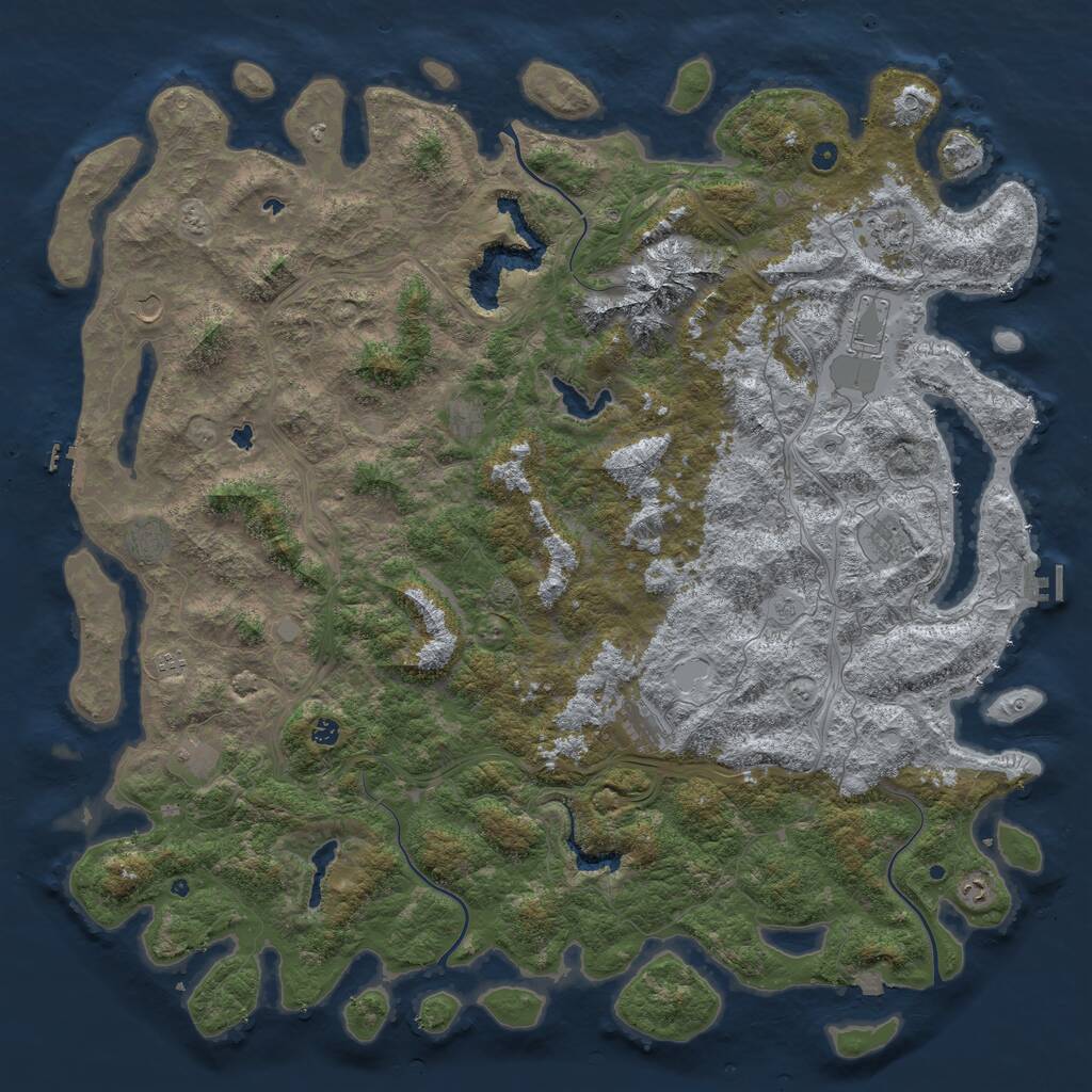 Rust Map: Procedural Map, Size: 6000, Seed: 3791321, 17 Monuments