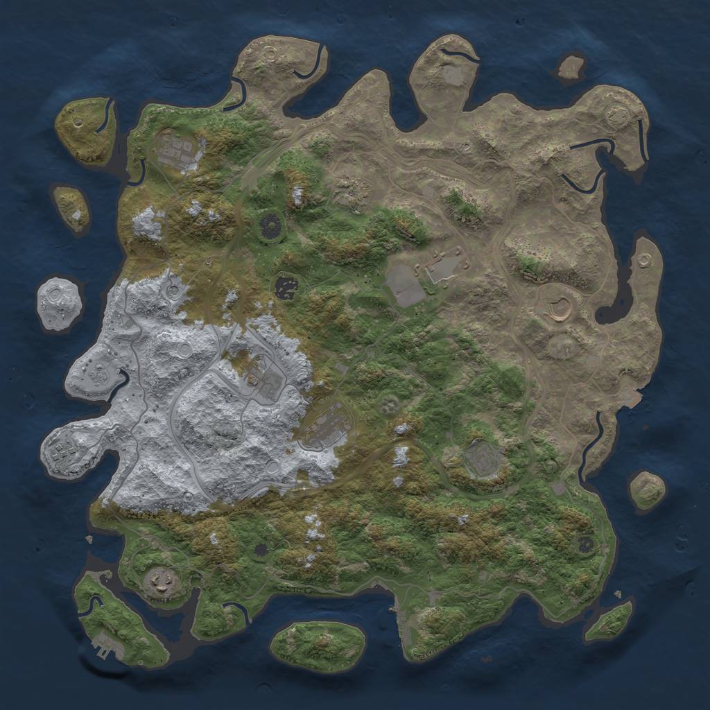 Rust Map: Procedural Map, Size: 4500, Seed: 1894619, 18 Monuments
