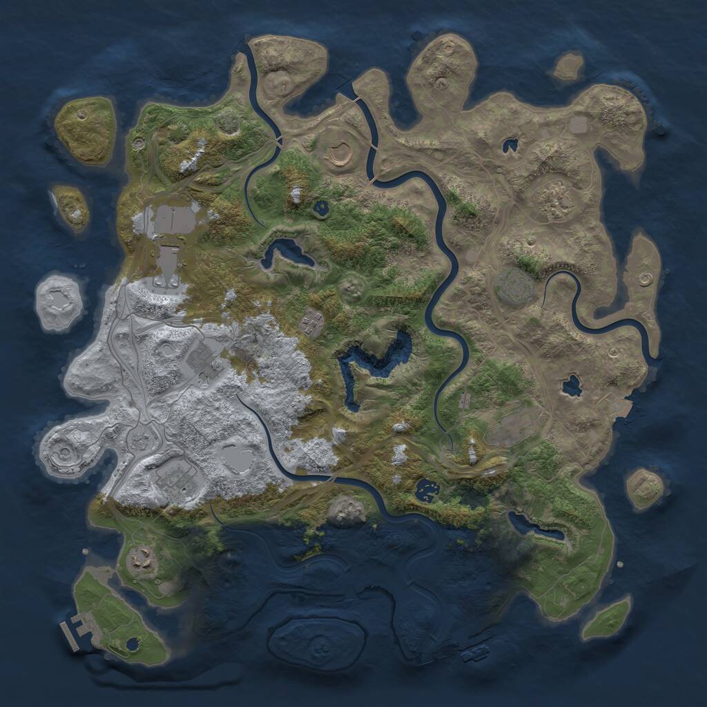 Rust Map: Procedural Map, Size: 4500, Seed: 1894619, 16 Monuments
