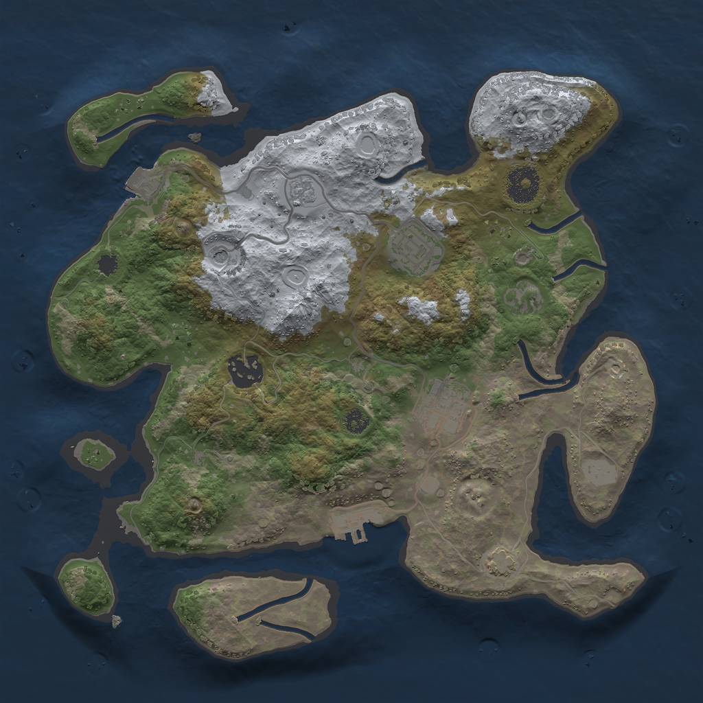 Rust Map: Procedural Map, Size: 3000, Seed: 42189, 10 Monuments