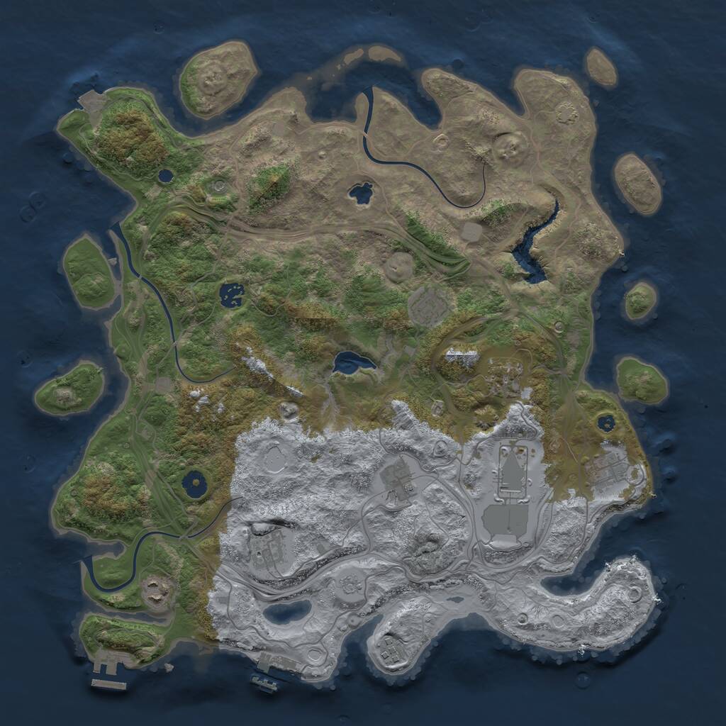 Rust Map: Procedural Map, Size: 4250, Seed: 141215701, 15 Monuments