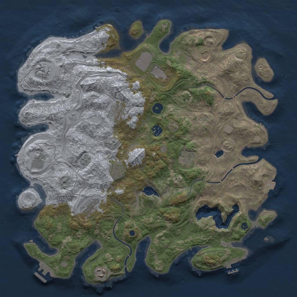 Rust Map: Procedural Map, Size: 4250, Seed: 540843372, 17 Monuments