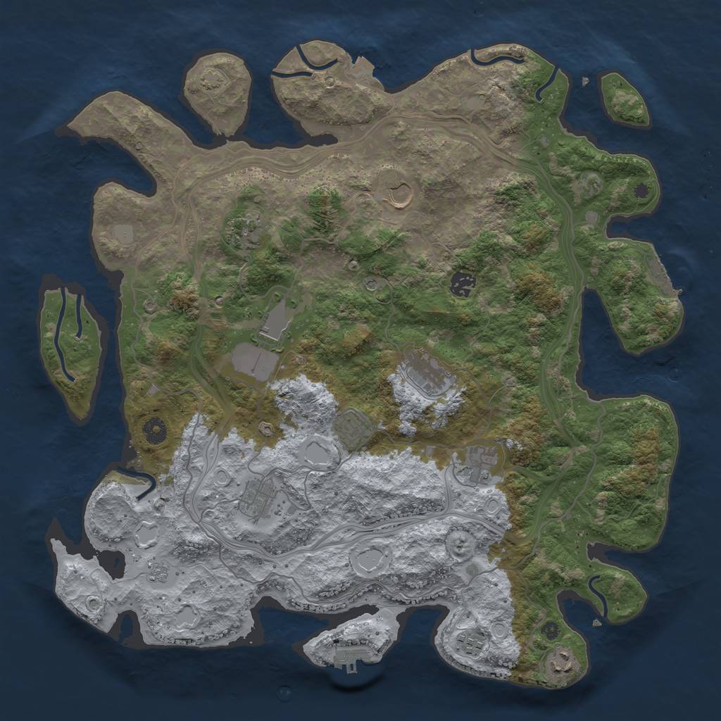 Rust Map: Procedural Map, Size: 4250, Seed: 656898926, 18 Monuments