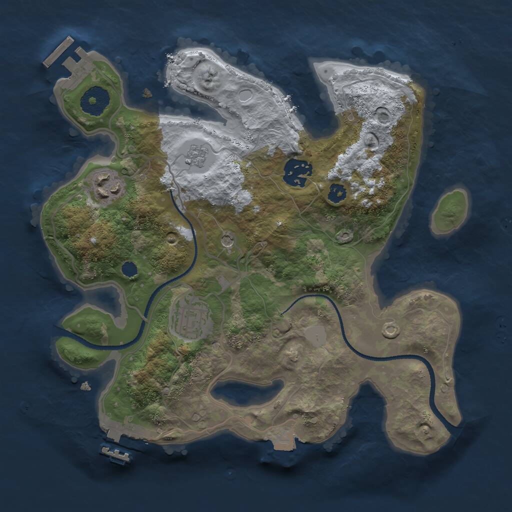 Rust Map: Procedural Map, Size: 2700, Seed: 5498432, 8 Monuments