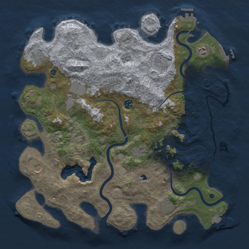 Rust Map: Procedural Map, Size: 4100, Seed: 99179192, 17 Monuments