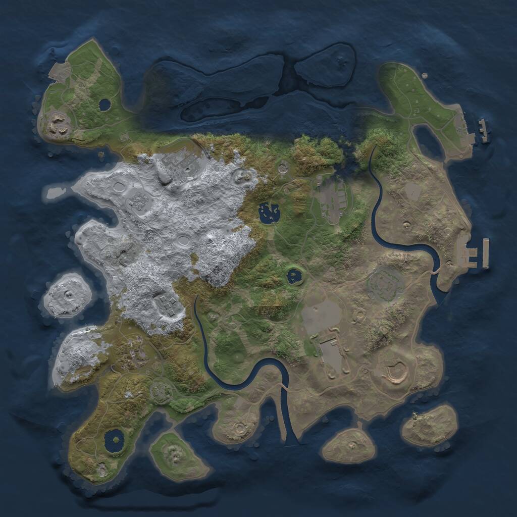 Rust Map: Procedural Map, Size: 3500, Seed: 657588532, 15 Monuments