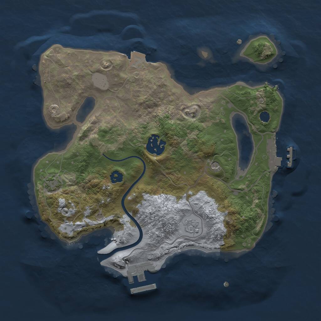 Rust Map: Procedural Map, Size: 2500, Seed: 7183, 7 Monuments