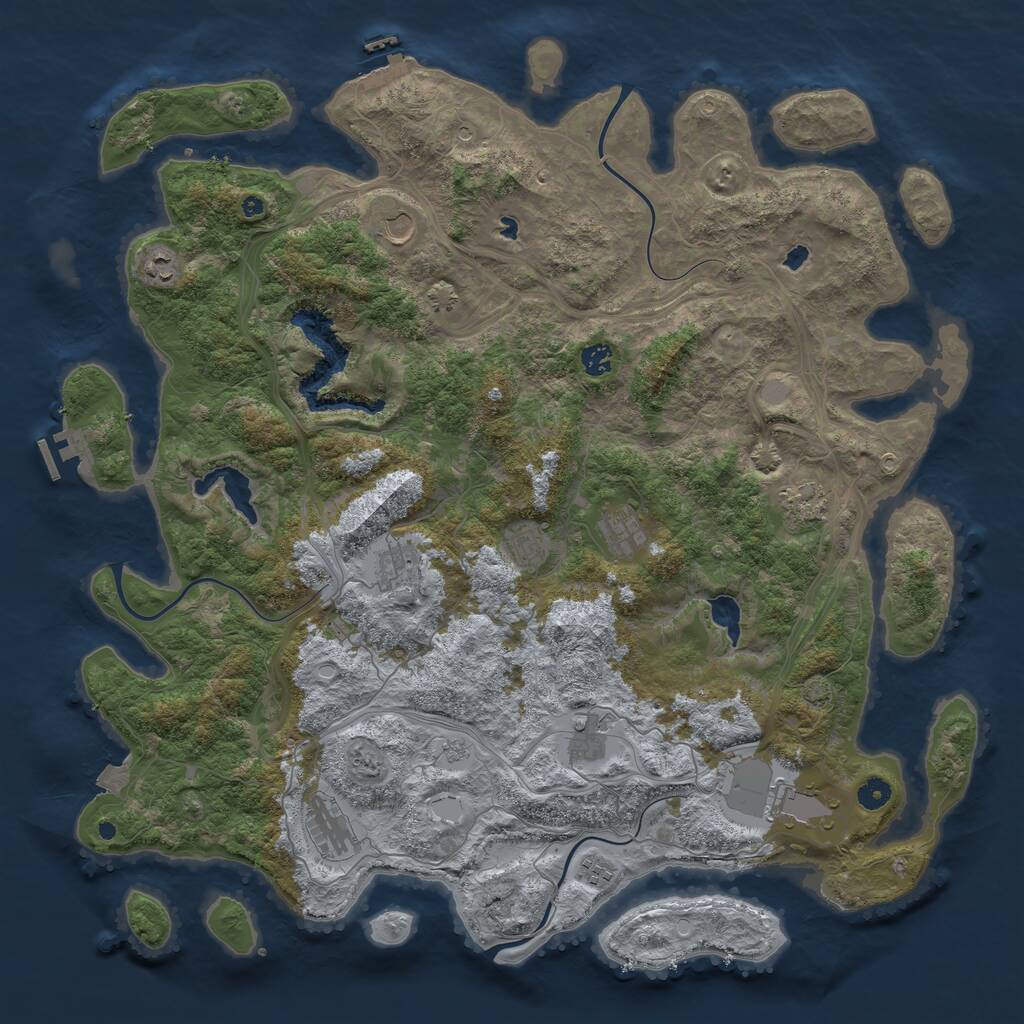 Rust Map: Procedural Map, Size: 4800, Seed: 865292356, 17 Monuments