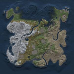 Thumbnail Rust Map: Procedural Map, Size: 3500, Seed: 1798845689, 15 Monuments