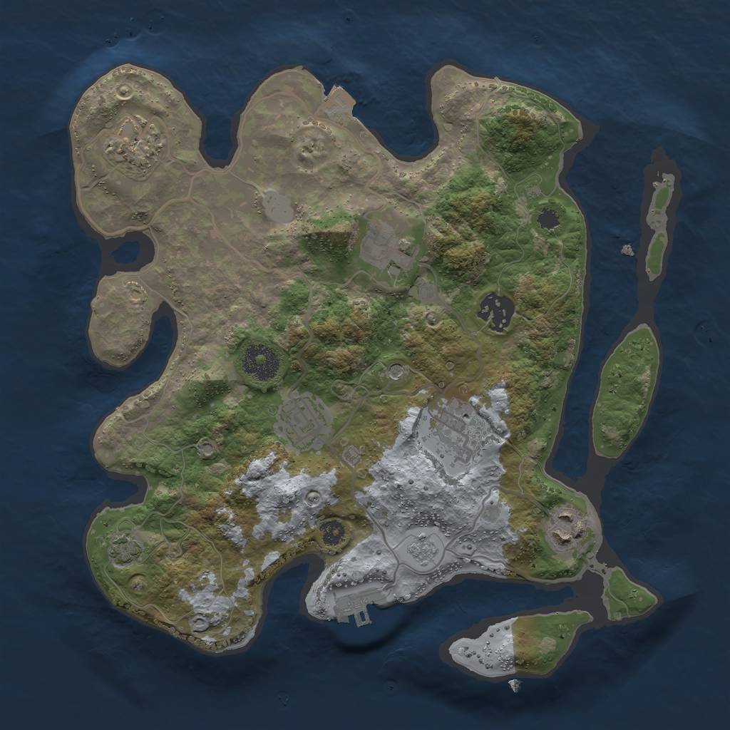 Rust Map: Procedural Map, Size: 3000, Seed: 270765813, 13 Monuments