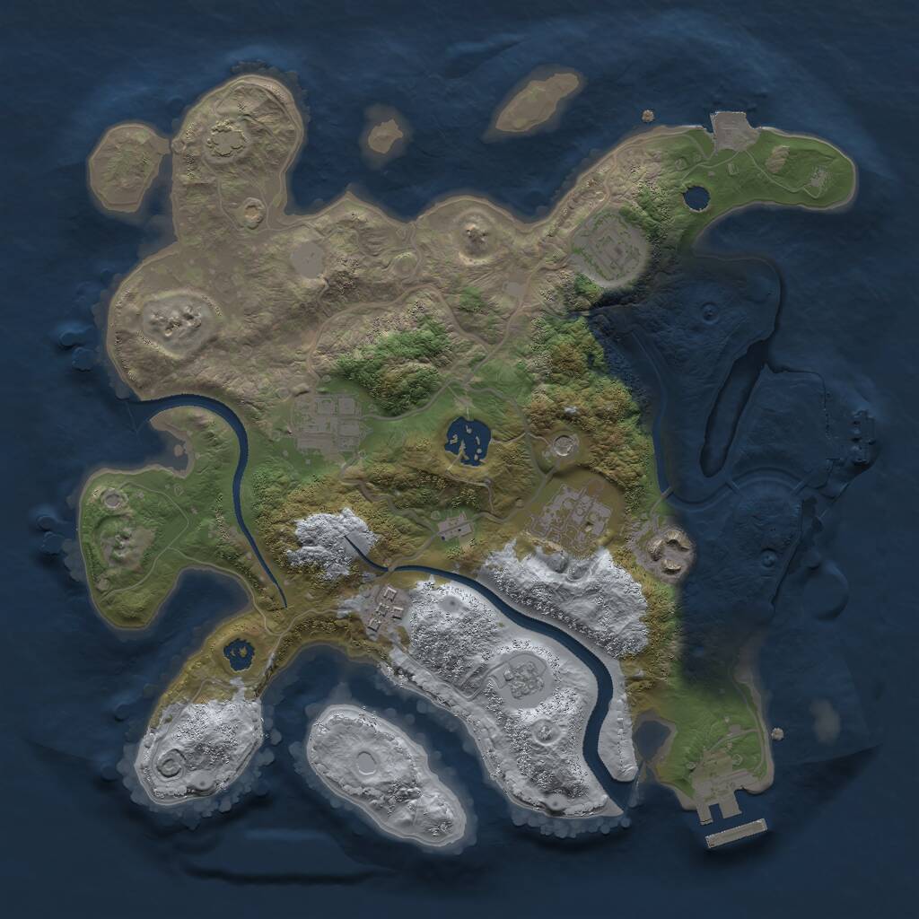 Rust Map: Procedural Map, Size: 3000, Seed: 7297100, 12 Monuments