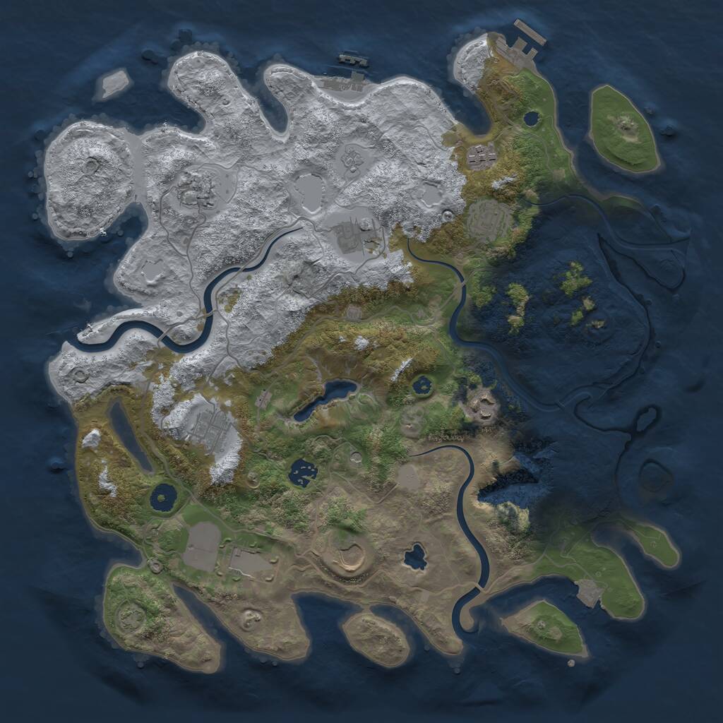 Rust Map: Procedural Map, Size: 4000, Seed: 67775174, 15 Monuments
