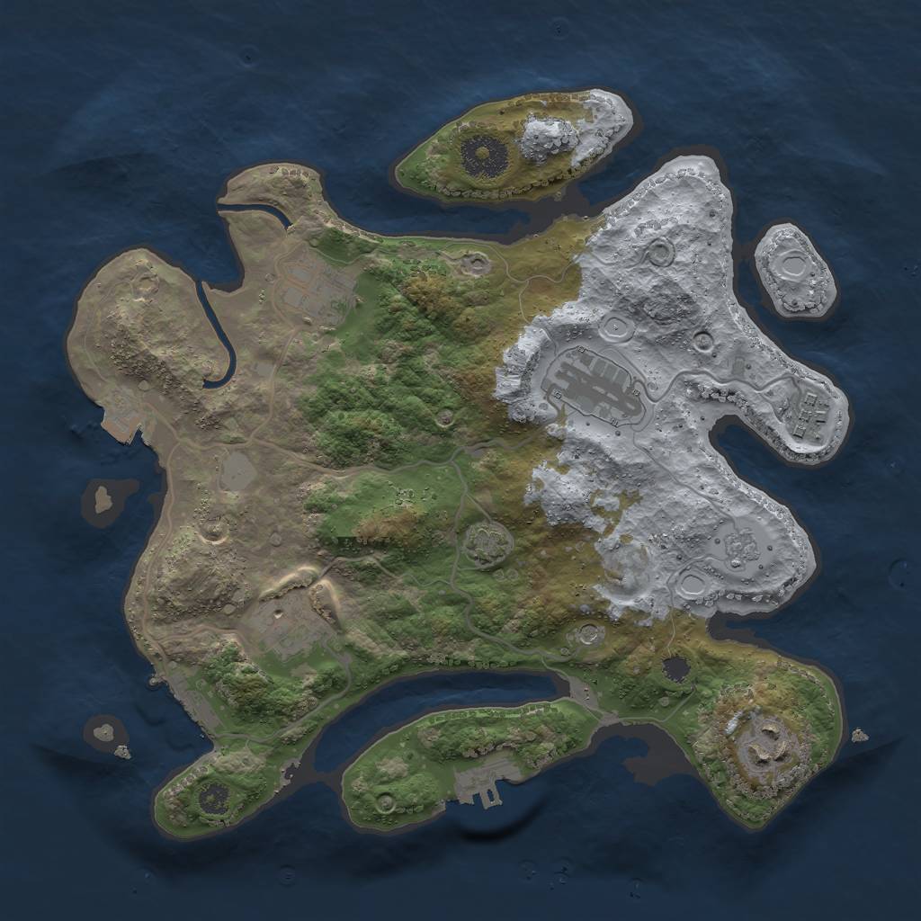 Rust Map: Procedural Map, Size: 3000, Seed: 9578, 13 Monuments
