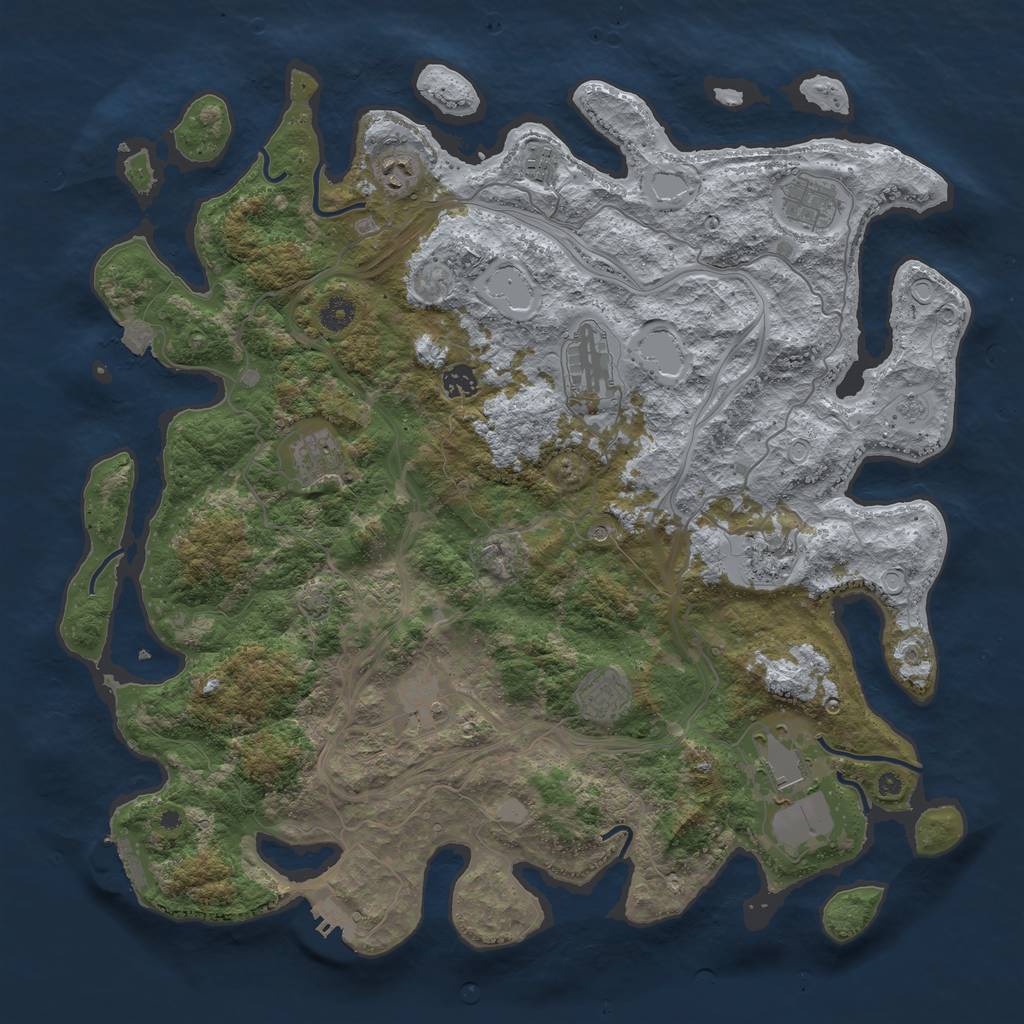 Rust Map: Procedural Map, Size: 4444, Seed: 333, 18 Monuments