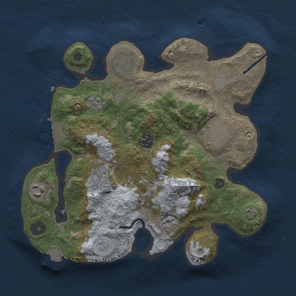 Rust Map: Procedural Map, Size: 3000, Seed: 240823, 13 Monuments