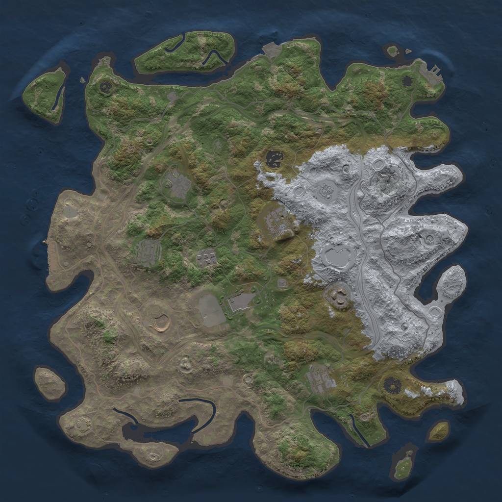 Rust Map: Procedural Map, Size: 4250, Seed: 2001450992, 17 Monuments