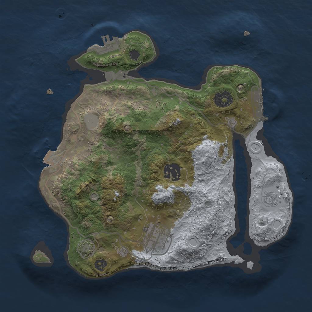 Rust Map: Procedural Map, Size: 2600, Seed: 123765, 9 Monuments