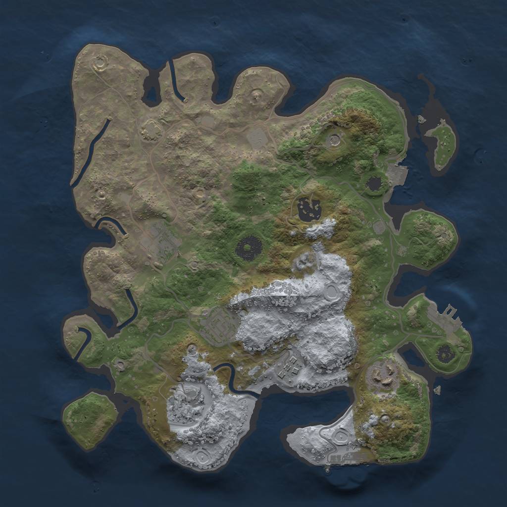 Rust Map: Procedural Map, Size: 3000, Seed: 97126909, 13 Monuments