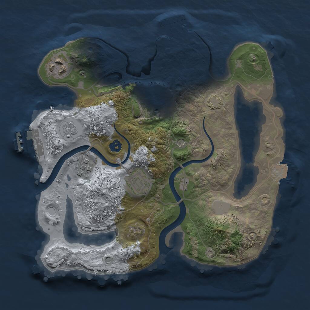 Rust Map: Procedural Map, Size: 2500, Seed: 335808320, 10 Monuments