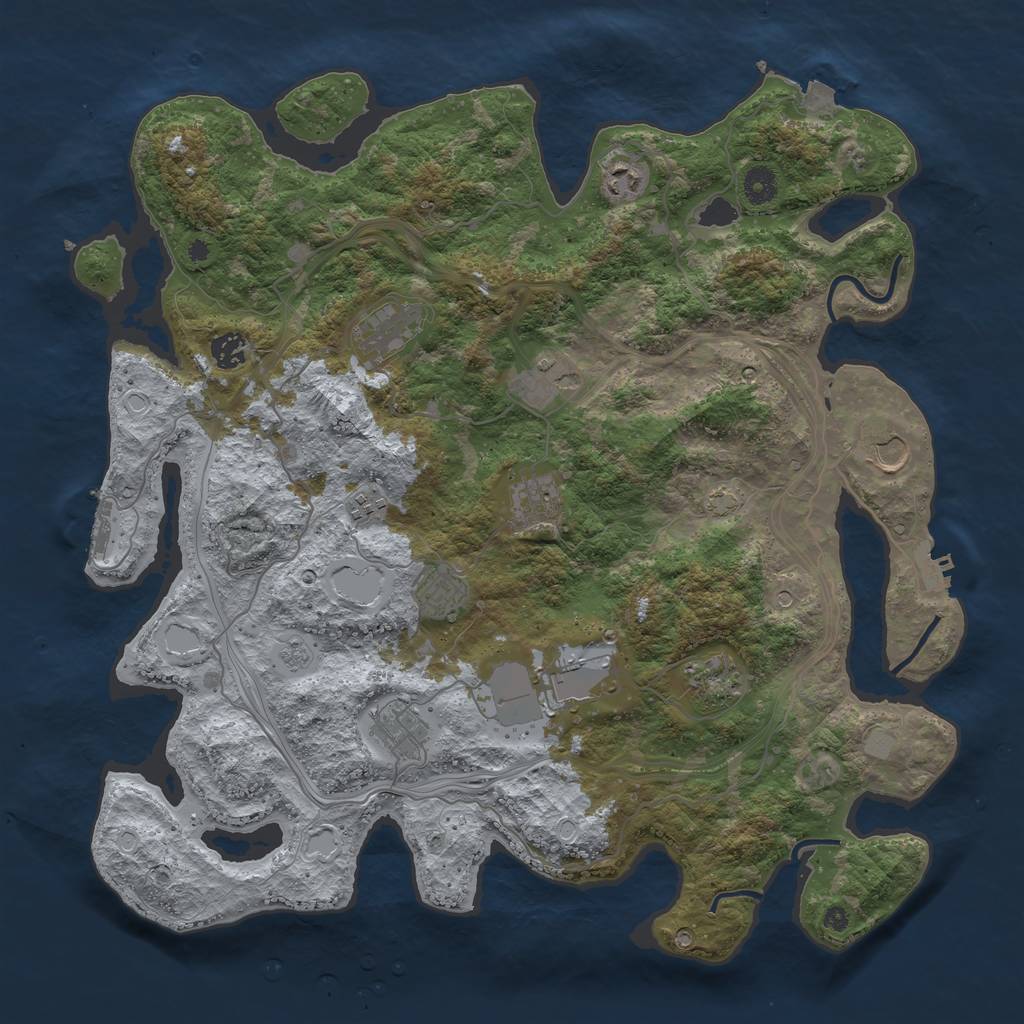 Rust Map: Procedural Map, Size: 4250, Seed: 739662804, 19 Monuments