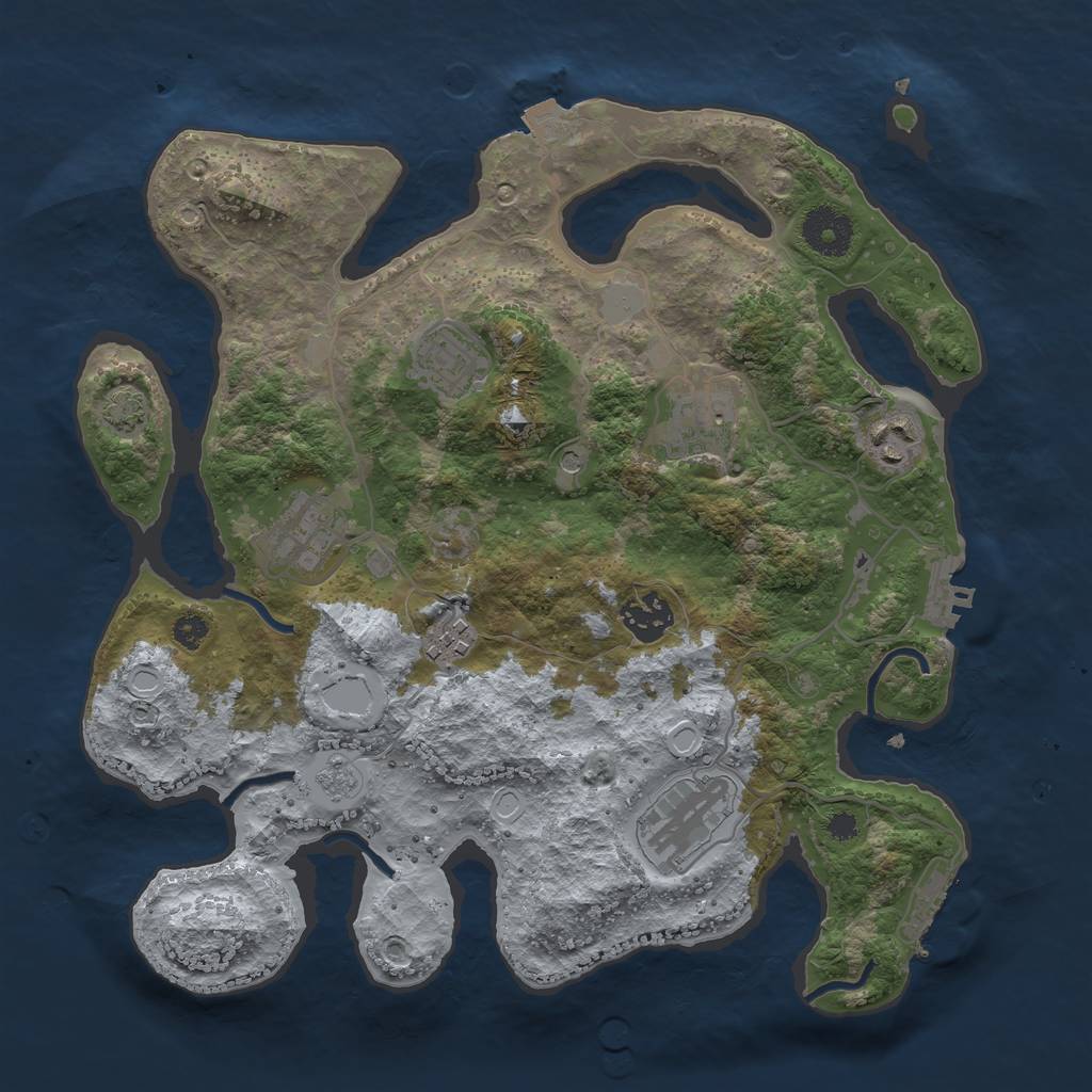 Rust Map: Procedural Map, Size: 3300, Seed: 663941258, 15 Monuments