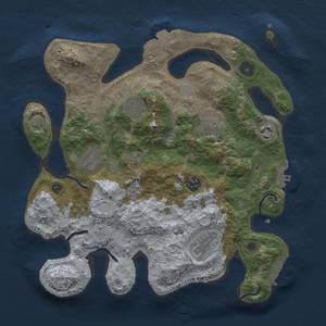 Thumbnail Rust Map: Procedural Map, Size: 3300, Seed: 663941258, 15 Monuments