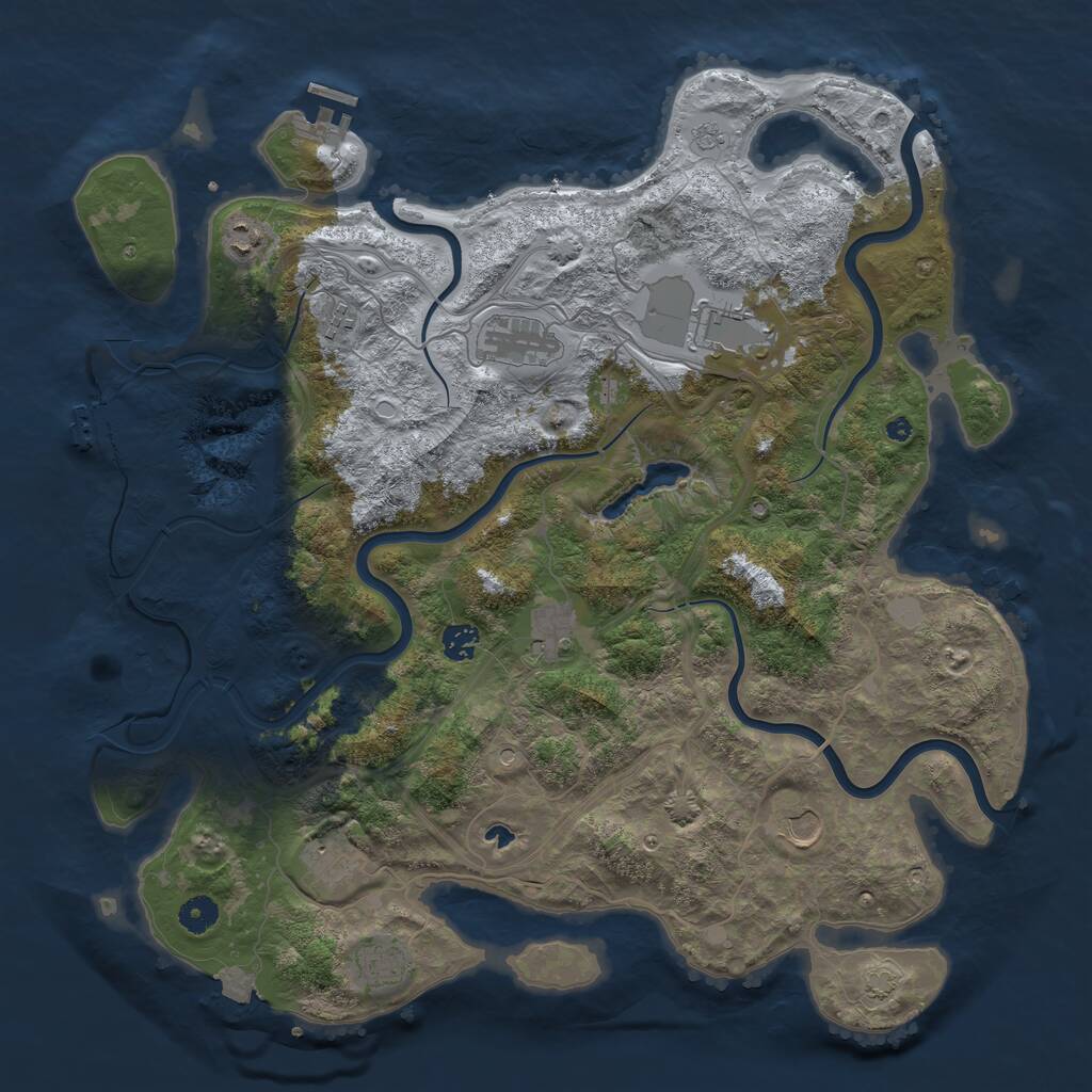 Rust Map: Procedural Map, Size: 4350, Seed: 5, 15 Monuments