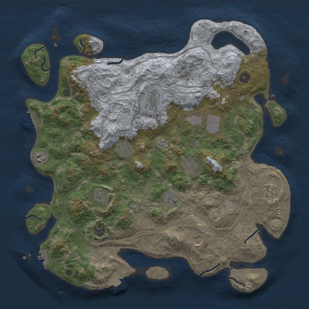 Rust Map: Procedural Map, Size: 4350, Seed: 5, 19 Monuments