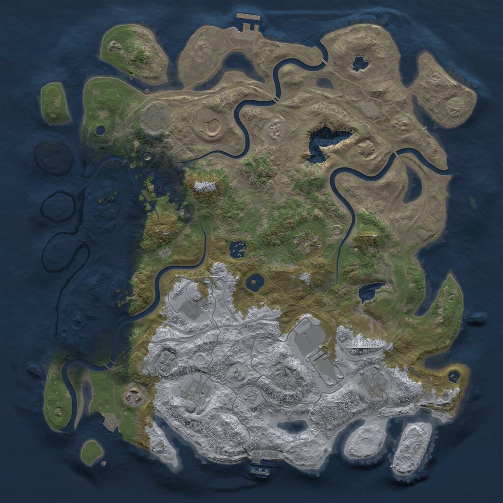 Rust Map: Procedural Map, Size: 4250, Seed: 1893462080, 16 Monuments