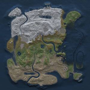 Thumbnail Rust Map: Procedural Map, Size: 3500, Seed: 20259879, 15 Monuments