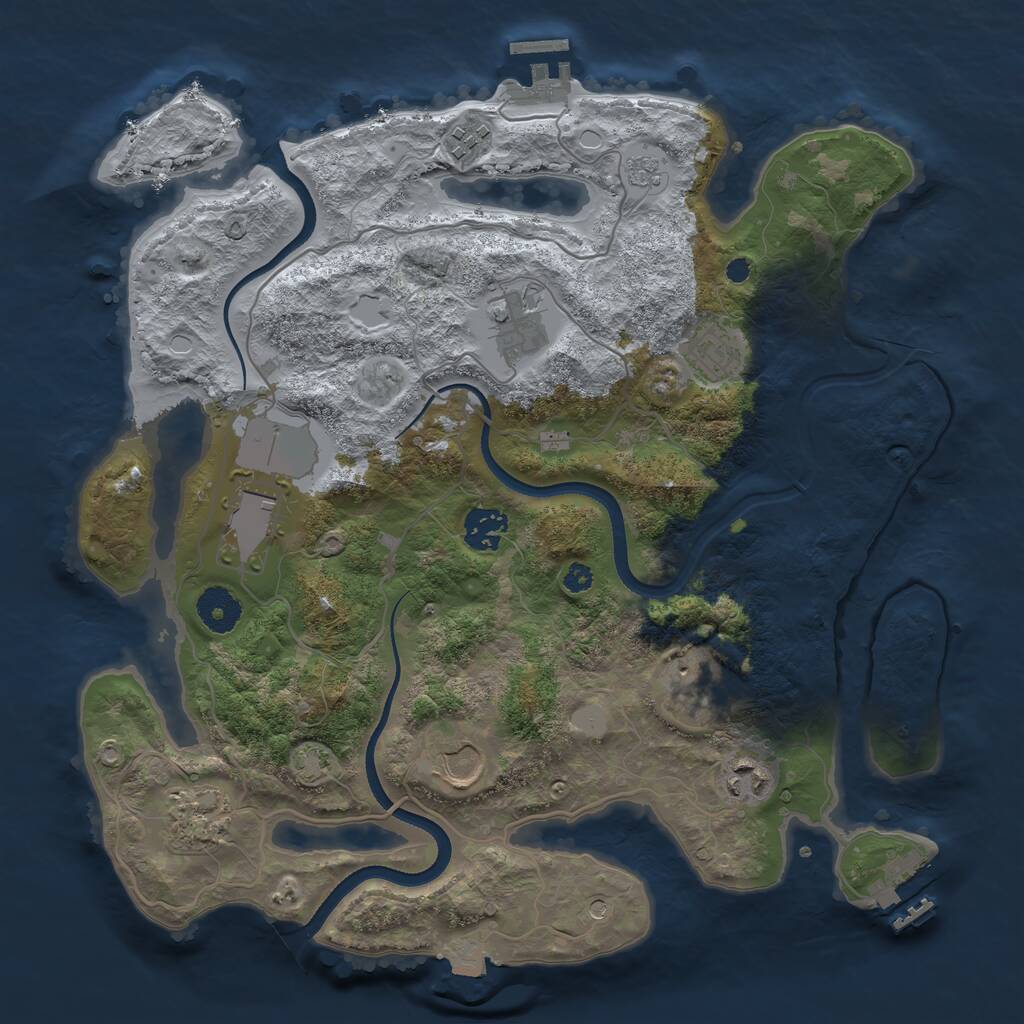 Rust Map: Procedural Map, Size: 3500, Seed: 20259879, 15 Monuments