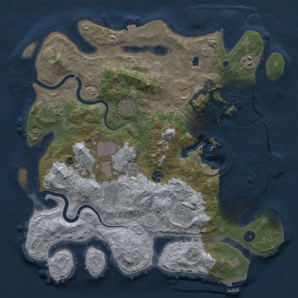 Rust Map: Procedural Map, Size: 4000, Seed: 165484, 15 Monuments