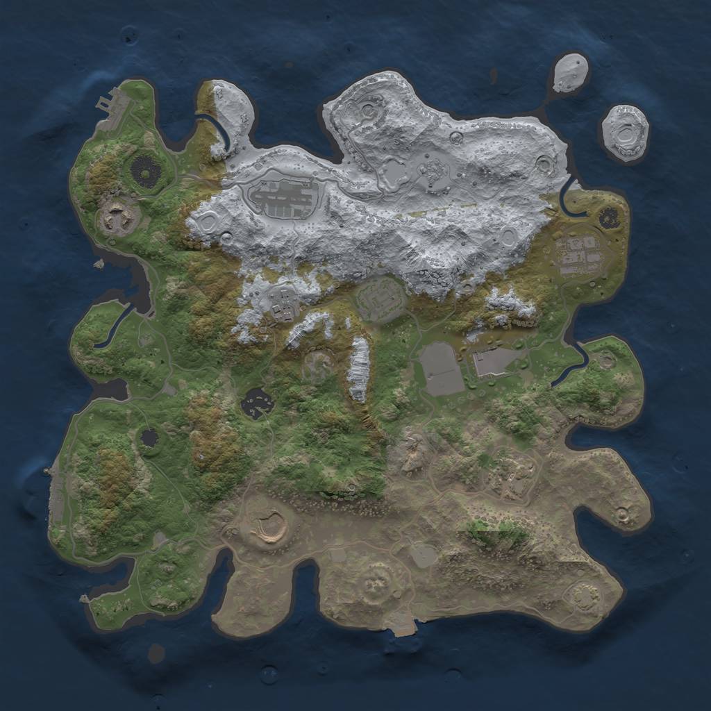 Rust Map: Procedural Map, Size: 3500, Seed: 211341648, 17 Monuments