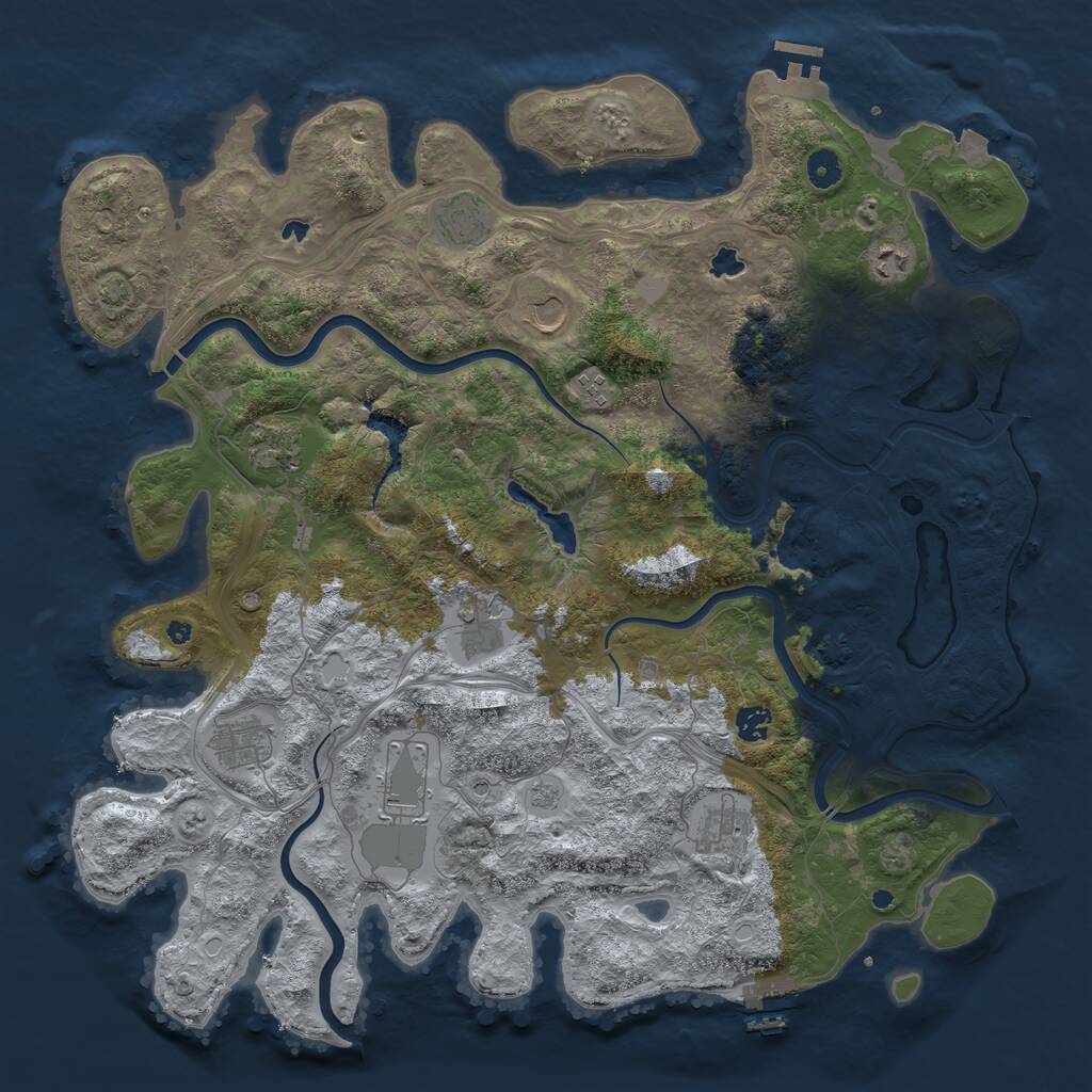 Rust Map: Procedural Map, Size: 4500, Seed: 1776337912, 16 Monuments