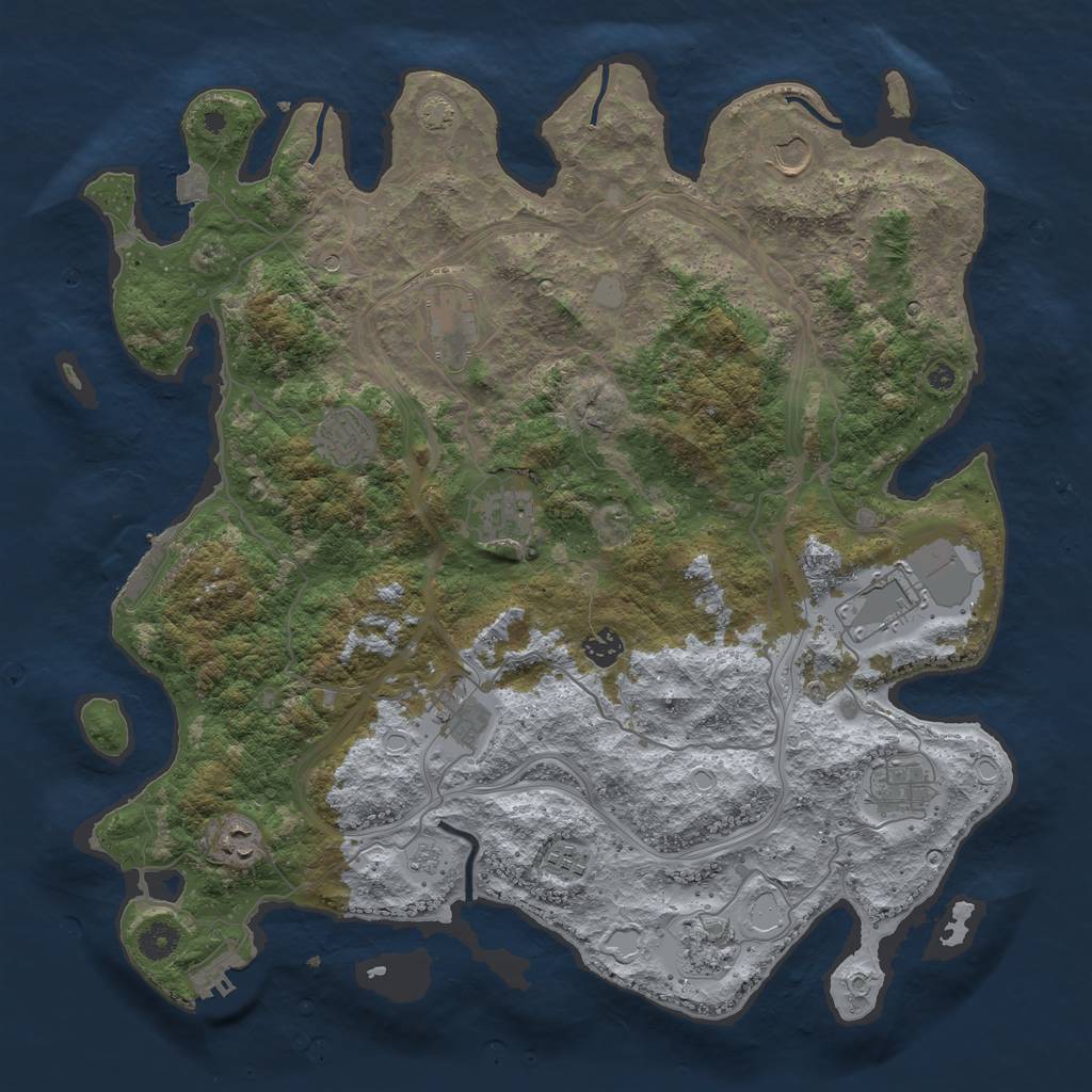 Rust Map: Procedural Map, Size: 4250, Seed: 128921849, 19 Monuments