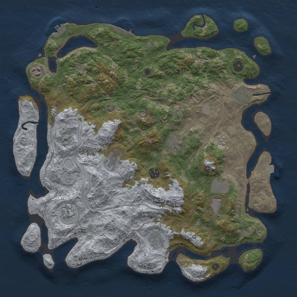 Rust Map: Procedural Map, Size: 4250, Seed: 24082023, 17 Monuments
