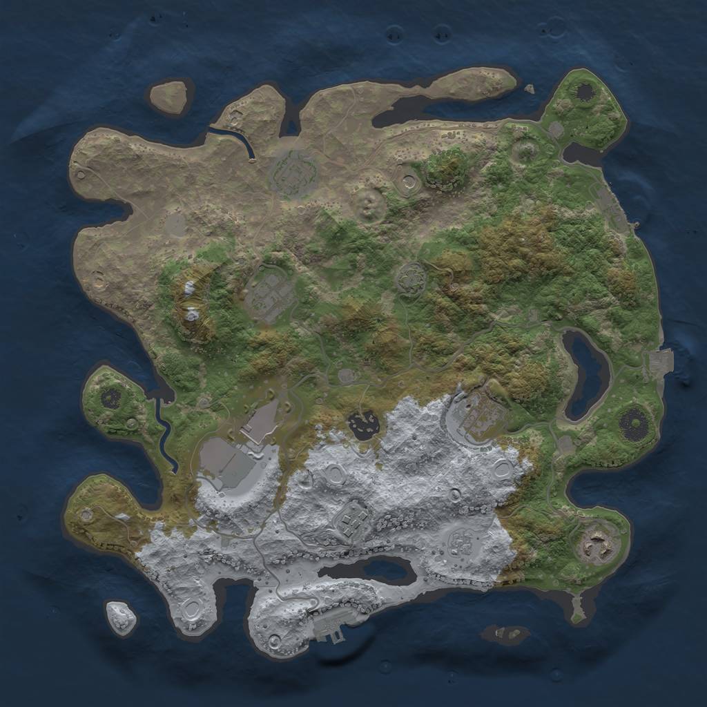 Rust Map: Procedural Map, Size: 3500, Seed: 169859814, 15 Monuments