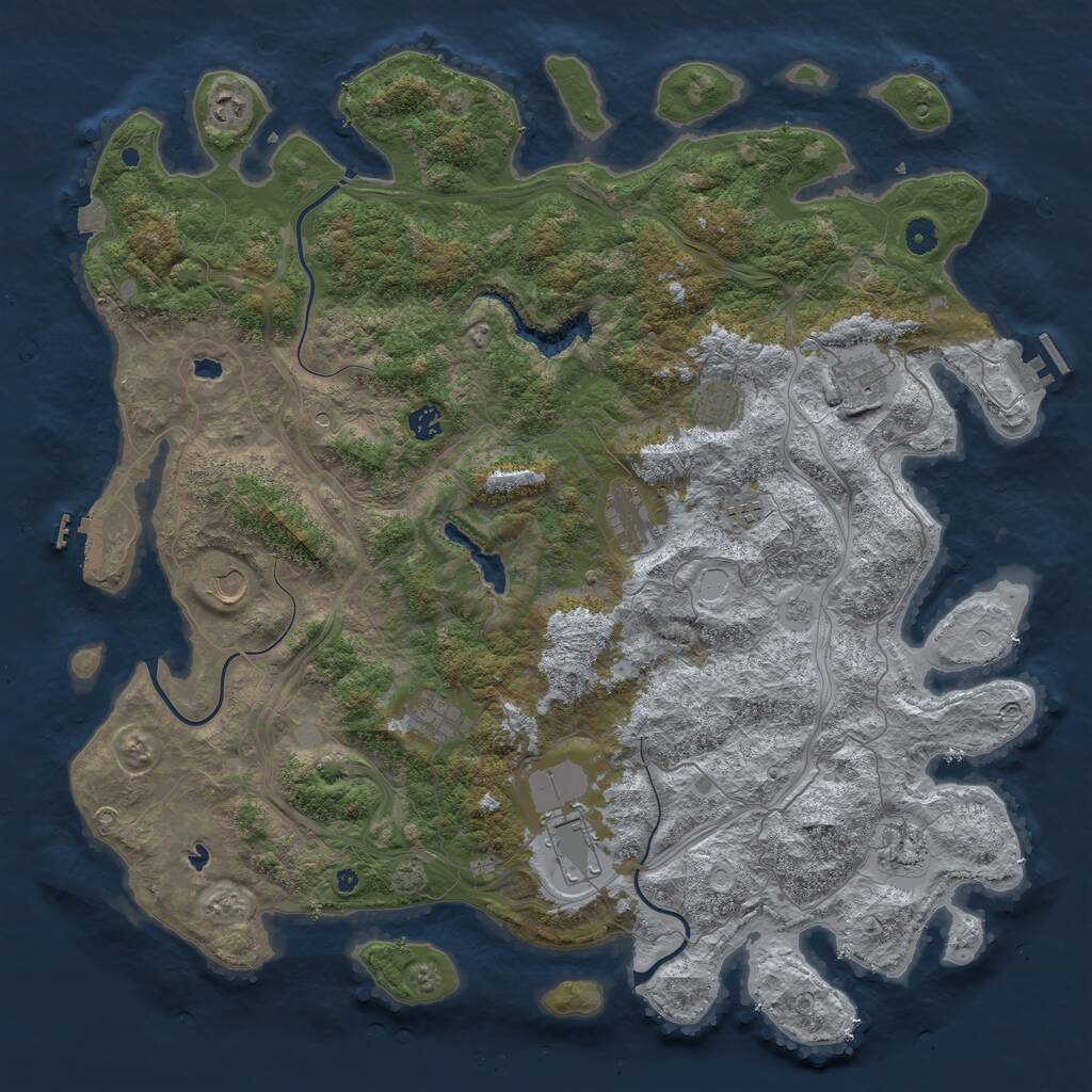 Rust Map: Procedural Map, Size: 4800, Seed: 748942467, 16 Monuments