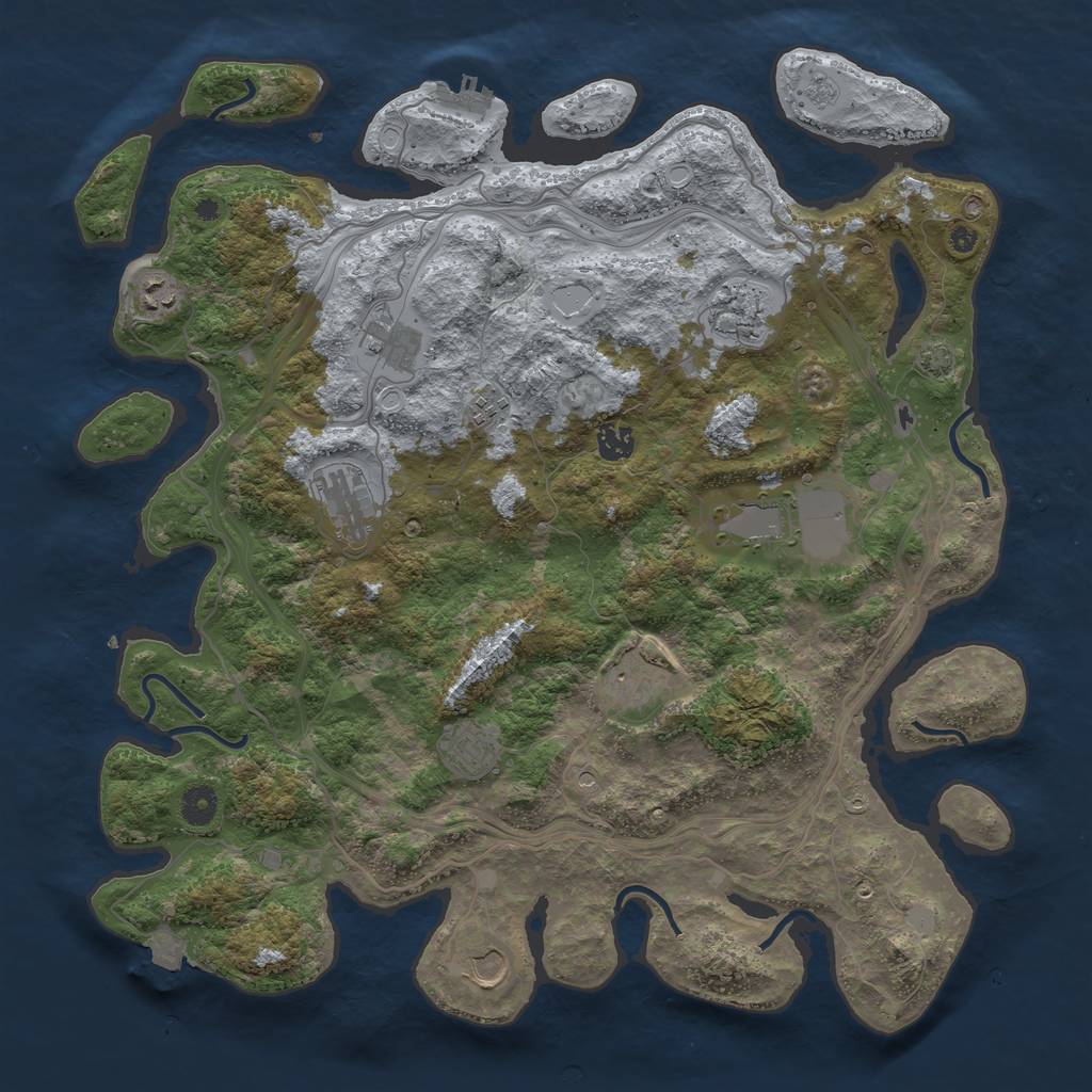 Rust Map: Procedural Map, Size: 4250, Seed: 1982376427, 17 Monuments