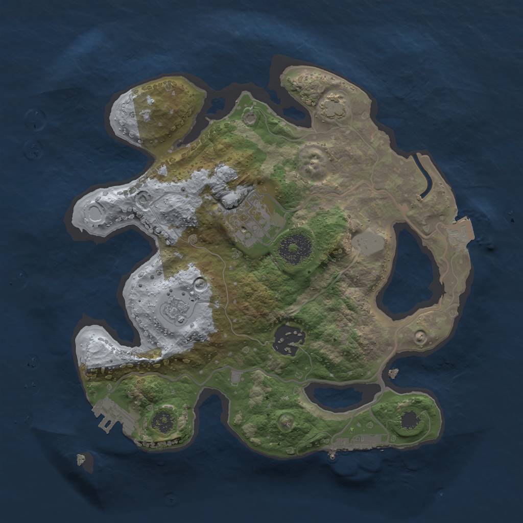Rust Map: Procedural Map, Size: 2500, Seed: 2060171612, 9 Monuments